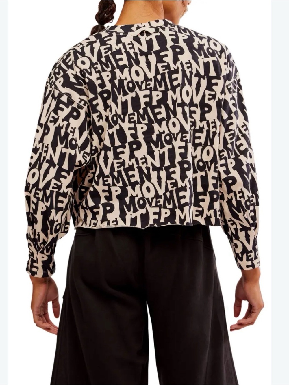 FP Movement by Free People inspire logo Graphic Long Sleeve Top Large Oversized